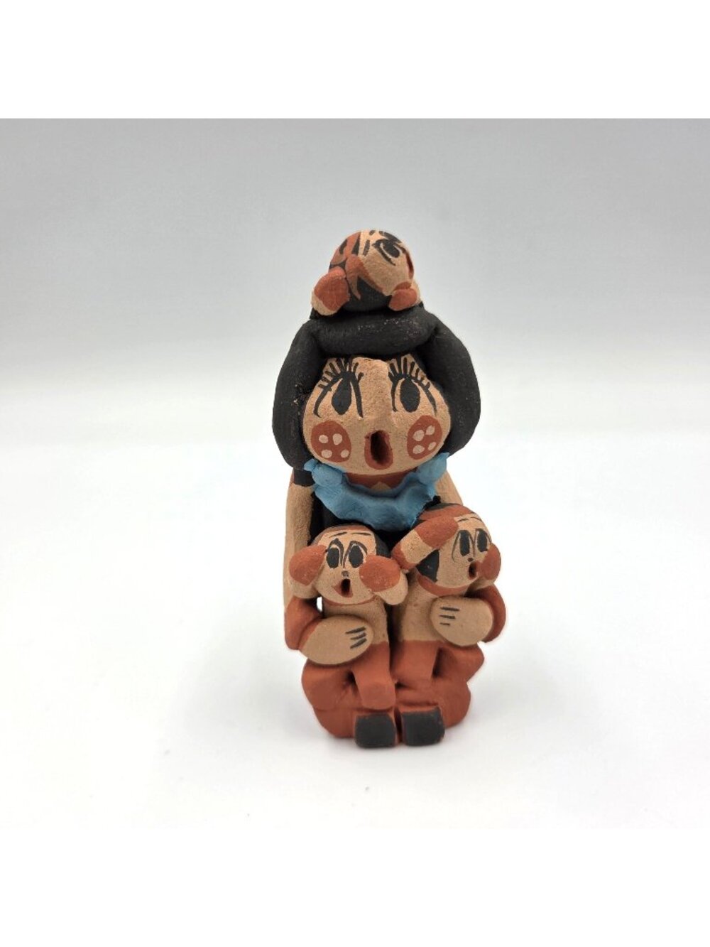 Caroline Sando Native American Storyteller Jemez Sculpture Figure 4" REPAIRED